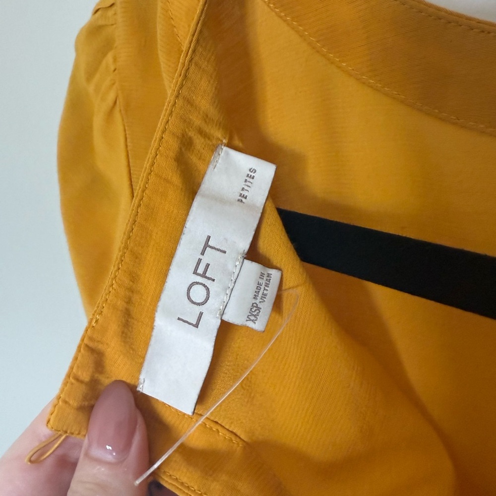 LOFT Mustard Yellow Blouse - Picture 4 of 6